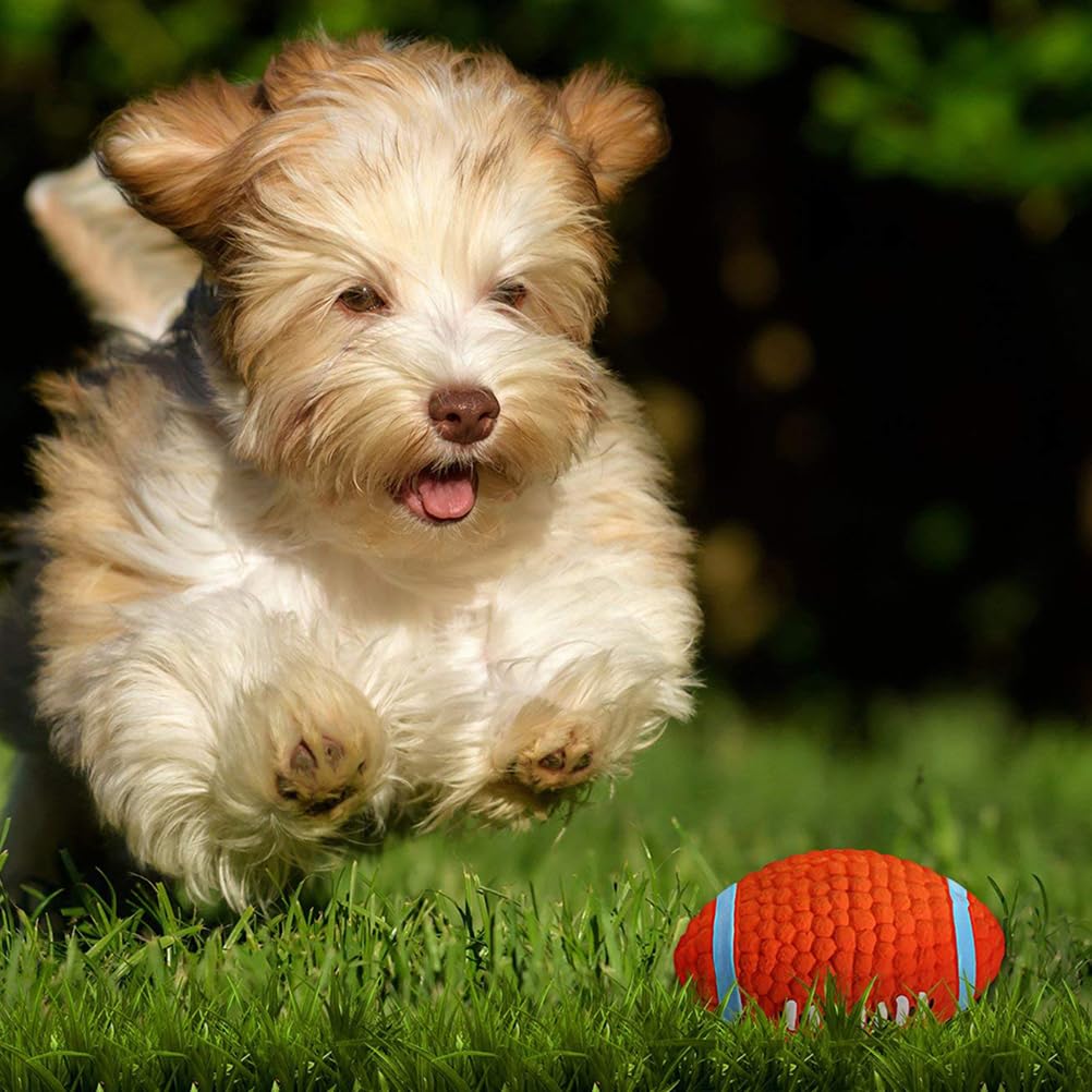 FOMIYES 2 Piezas balones de fútbol para Perros Masticar Perro fútbol Americano Juguetes para Perros Grandes Juguete para Masticar Mascotas vocalizar Cachorro