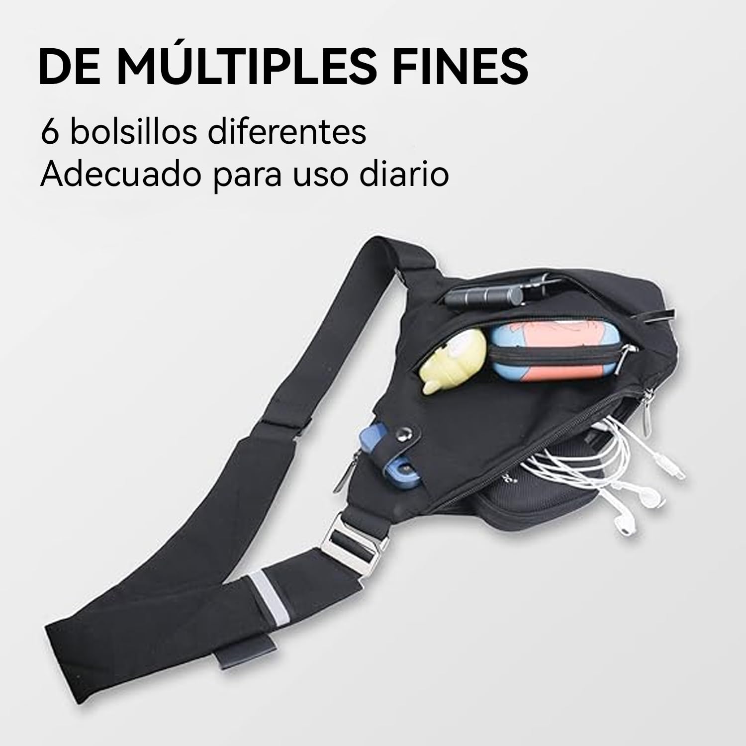 CXJYSD Bolso De Hombro De Viaje Personal, Bolso Cruzado Antirrobo Con Múltiples Bolsillos, Bolso Cruzado Ligero Para Deportes De Viaje Al Aire Libre Para Hombres Y Mujeres (negro-03)
