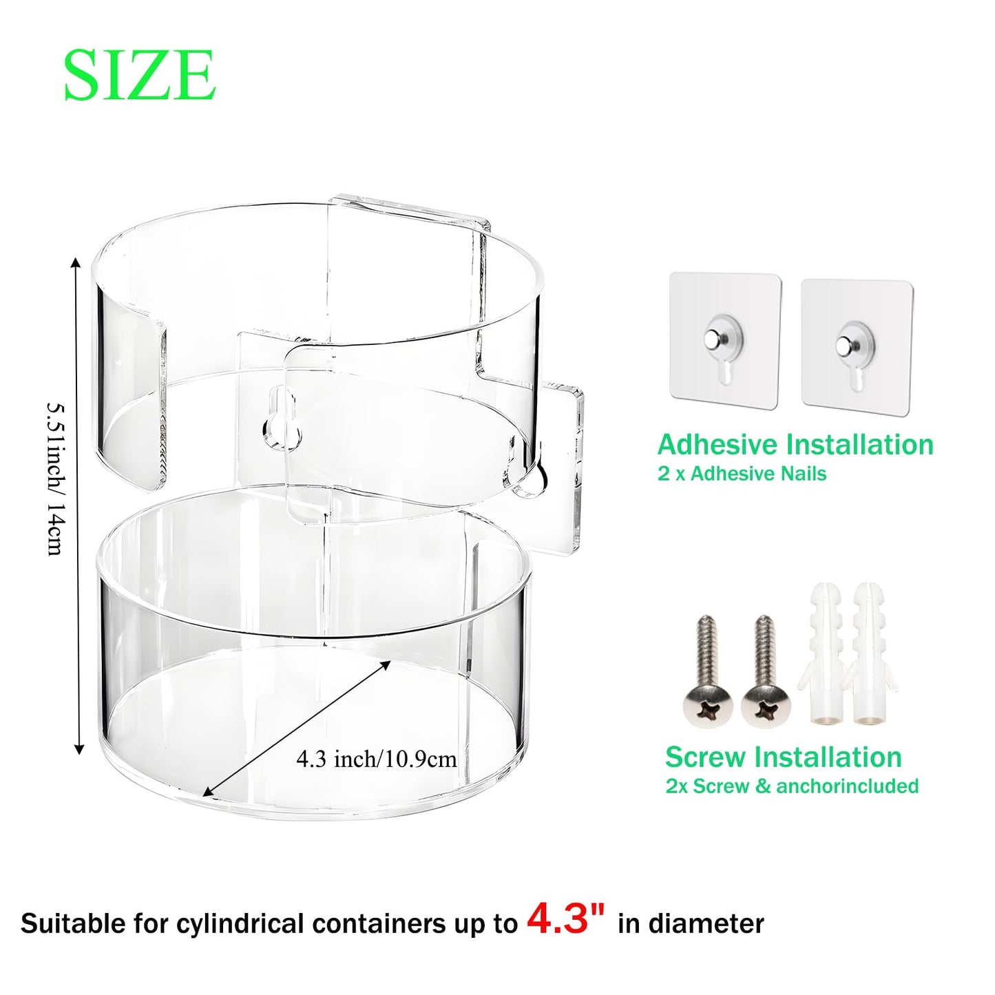 Heyrelda - Soporte para toallitas de pared para limpiar toallitas, acrílico para pared, fácil instalación, idea para cocina, baño, oficina, escuela, transparente (4.3 pulgadas de largo x 4.7 pulgadas