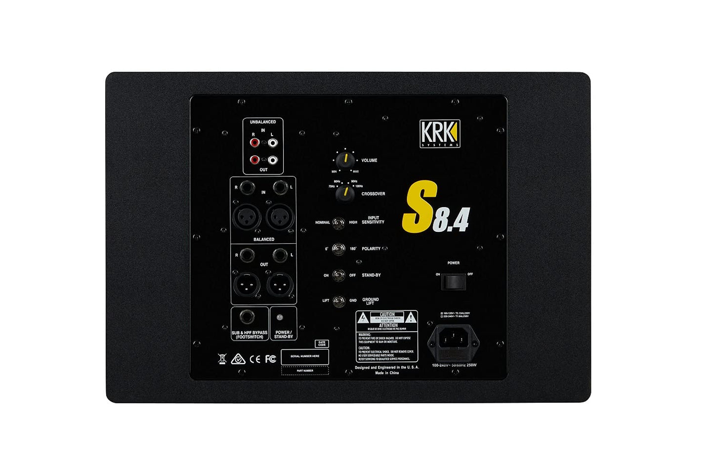KRK S8.4 S8 Generation 4 8 Pulgadas 109 W Subwoofer de Estudio Alimentado