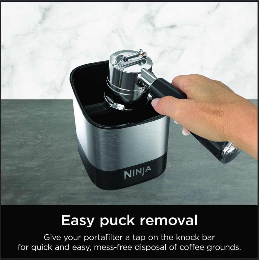 Caja de Café Ninja Luxe en Espresso con Base Antideslizante y Barra Extraíble para Máquina