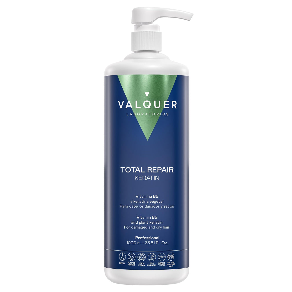 Tratamiento Capilar Reparador VALQUER Keratina Pura Total Repair 1Lt