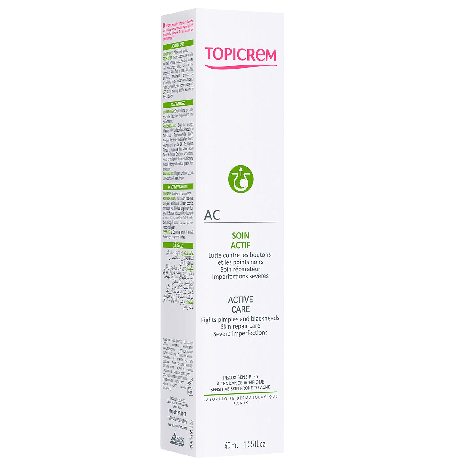 Topicrem AC Gel Cuidado Activo - Reduce las espinillas y puntos negros - 40 ml