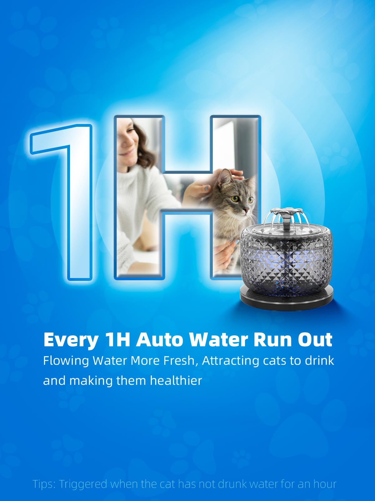 Fuente de agua inalámbrica para gatos, funciona con pilas, dispensador automático de agua para mascotas de 120 oz/3.5L con bandeja de agua de acero inoxidable 304, fuente de agua para mascotas para