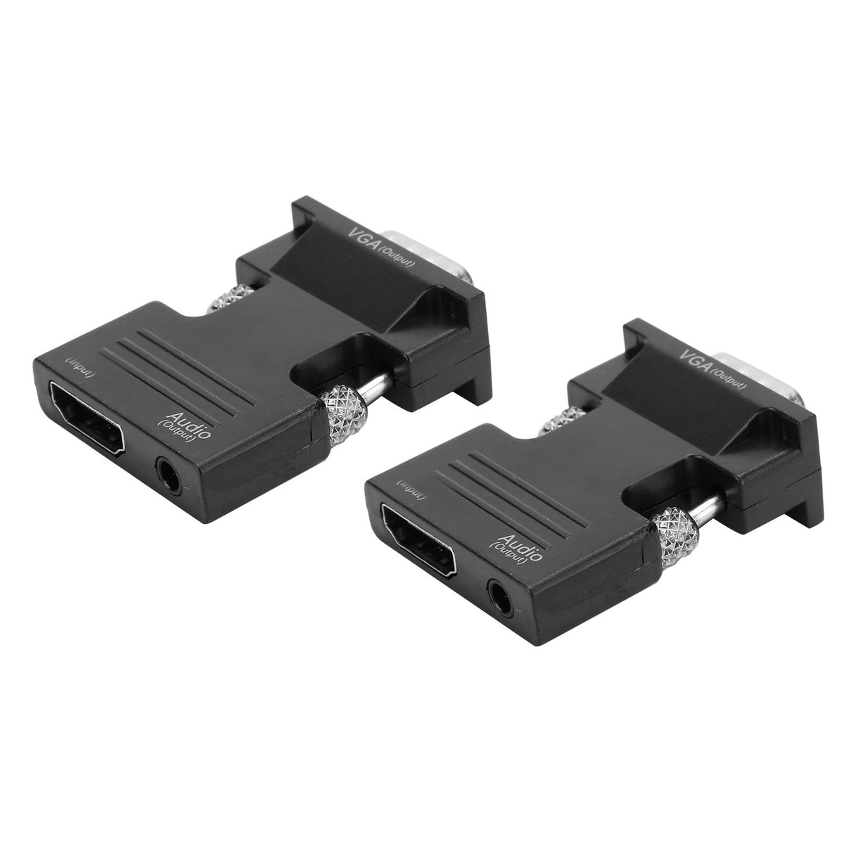 Adaptador HDMI a VGA Cuifati Negro con Convertidor de Audio para Video 1080P Plug and Play
