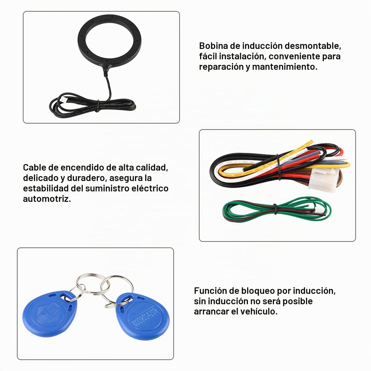 Sistema de Alarma de Coche Universal de 12V con Botón de Arranque y Bloqueo Antirrobo