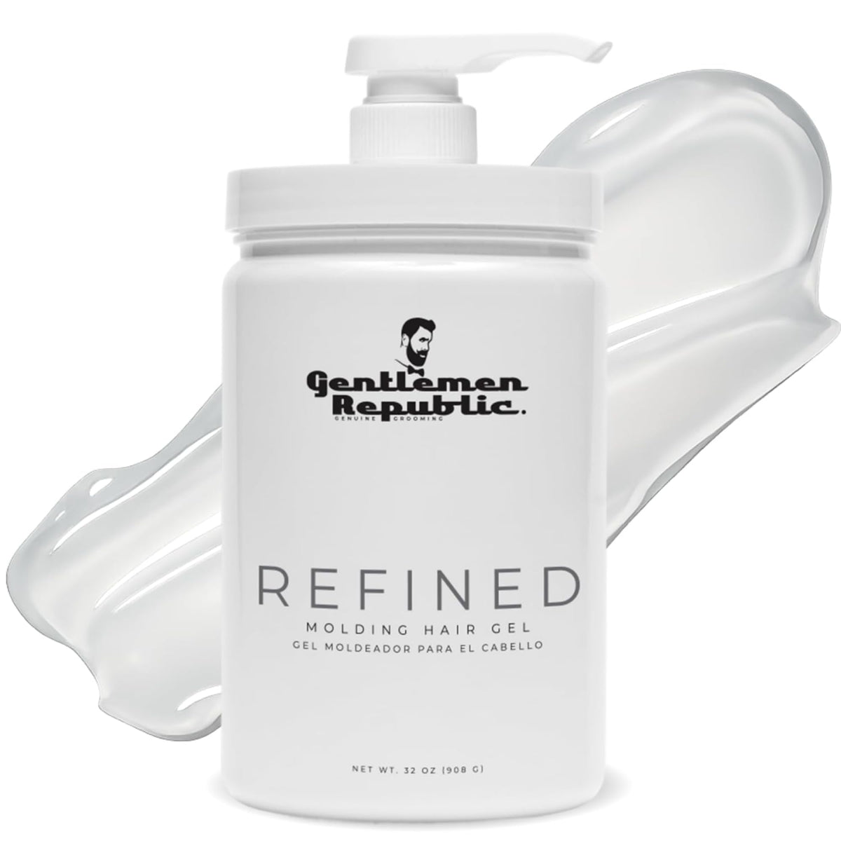 Gentlemen Republic Genuine Grooming (950ml w/ Pump) - Gentlemen Republic 950ml Grooming Hard Hold & Shine Mould Hair Styling Gel w/Pump