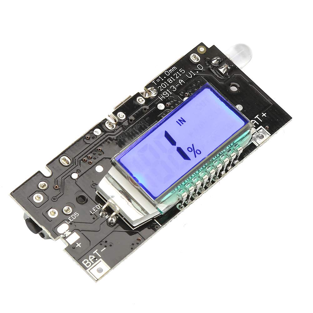 Módulo de Carga Dual USB Walfront Pantalla LCD Banco de Energía 5V
