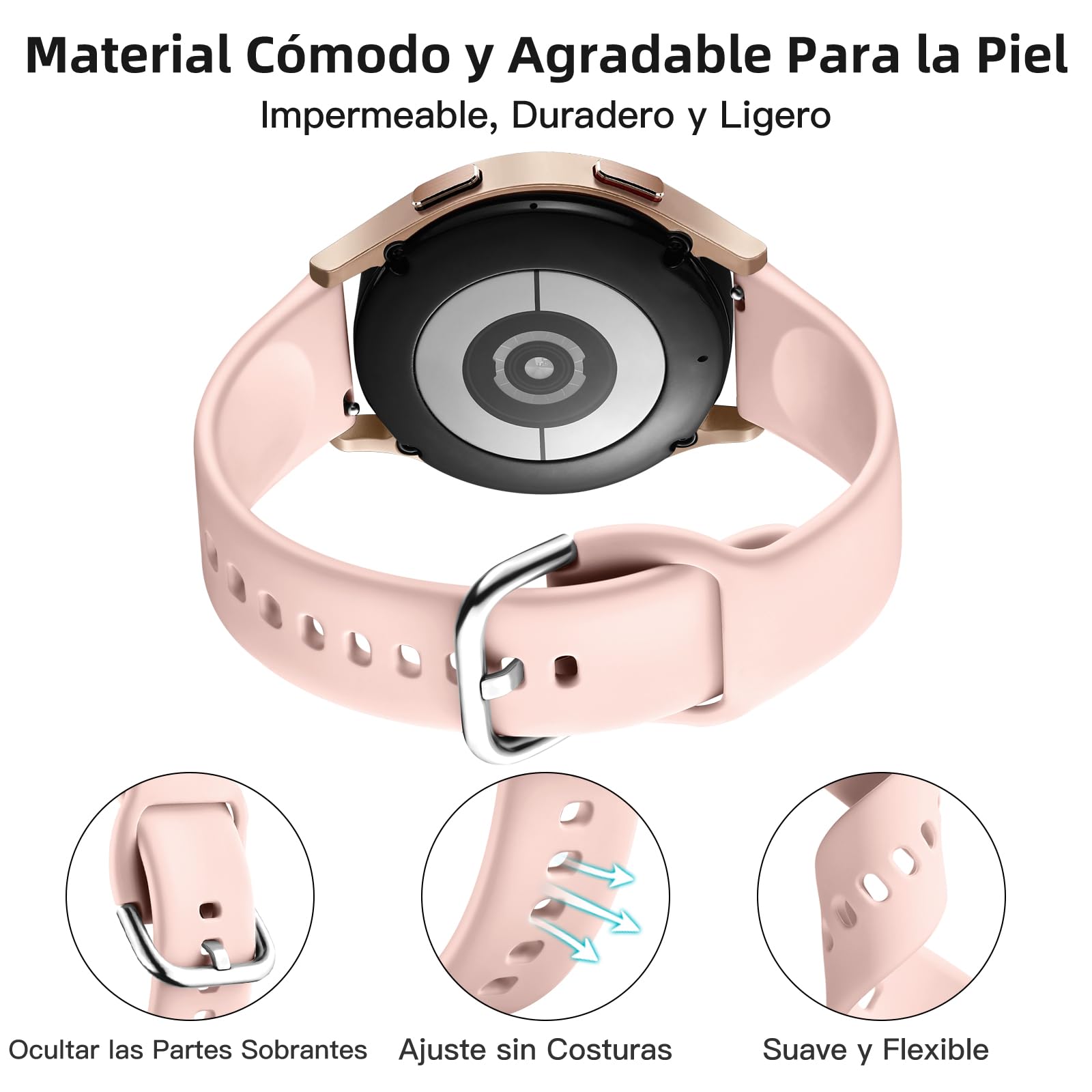 Correas de Silicona Samsung Galaxy Watch 6 7 5 4 Multicolor Compatibles para Mujer y Hombre