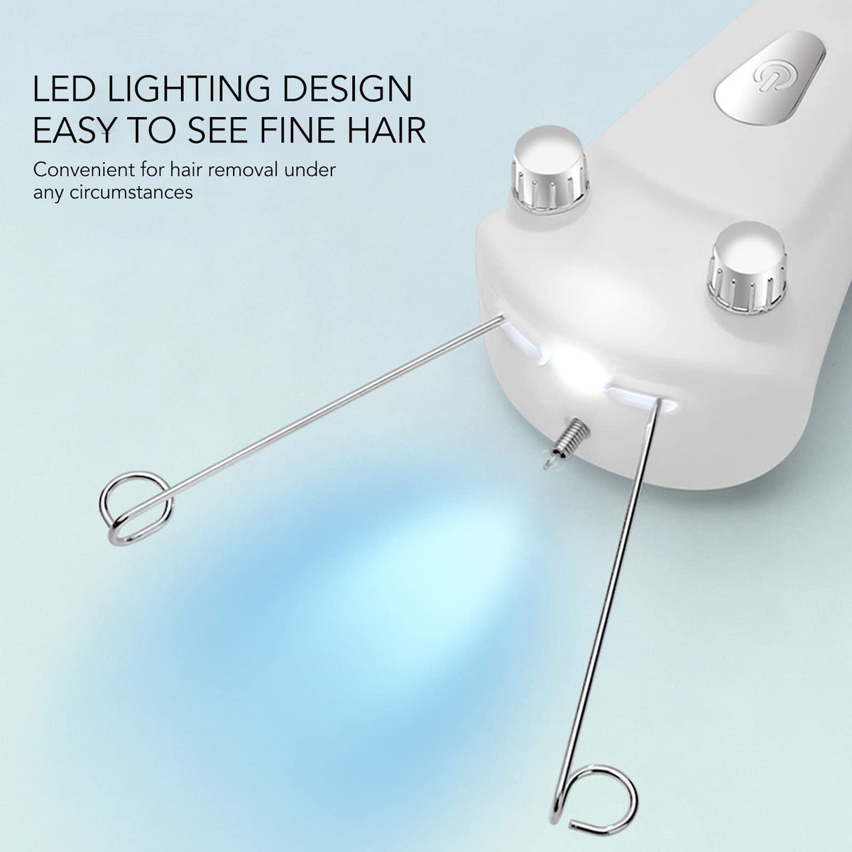 Depilación Facial con Rosca, Máquina de Enhebrar Eléctrica Inalámbrica con Carga USB con Luz LED, Depiladora de Mano de Algodón para la Cara de las Mujeres para el Brazo del Labio