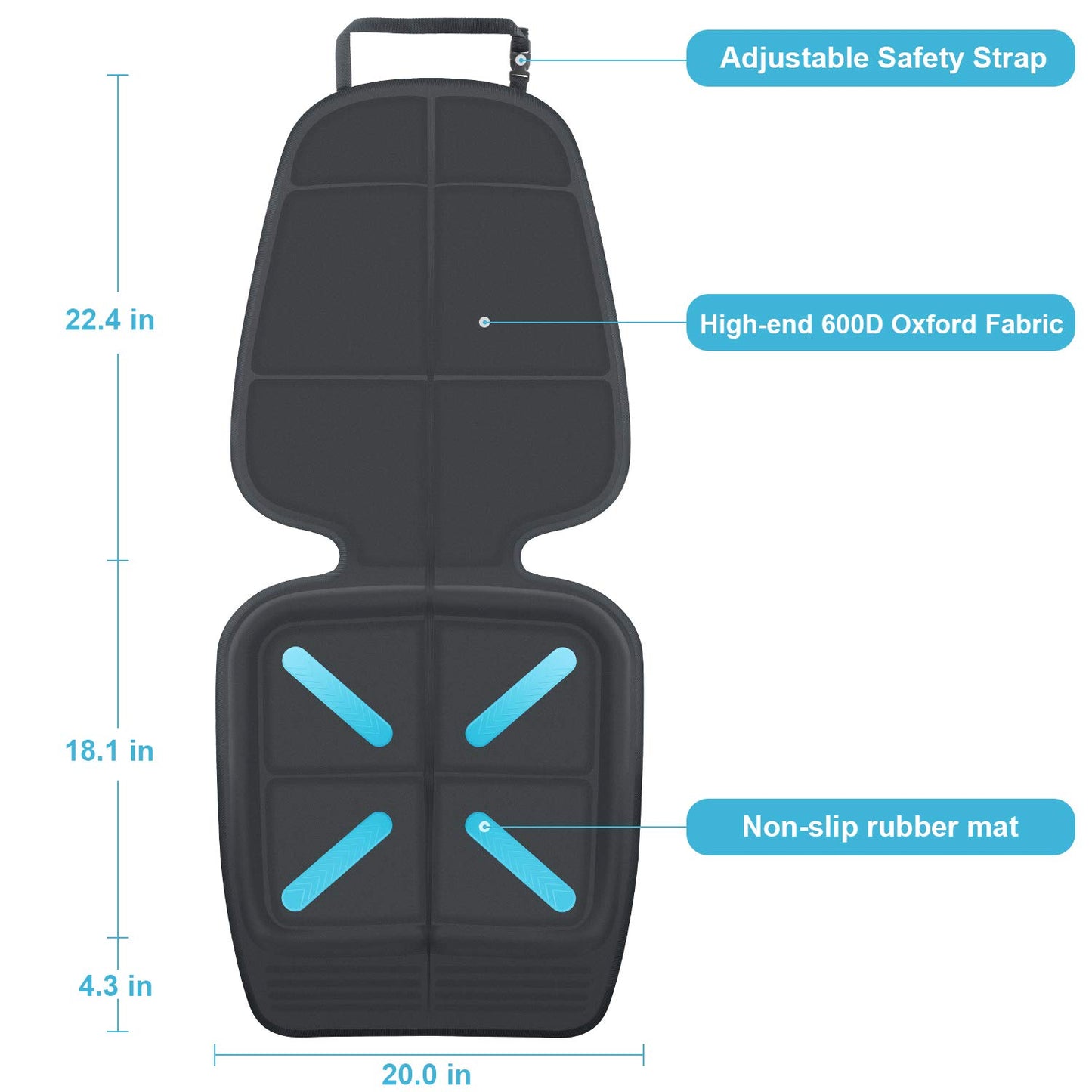 Shynerk - Funda de asiento de coche para asientos de coche para niños y bebés, protector de asiento de coche para debajo de los asientos de coche para proteger la tapicería de piel y tela del vehículo
