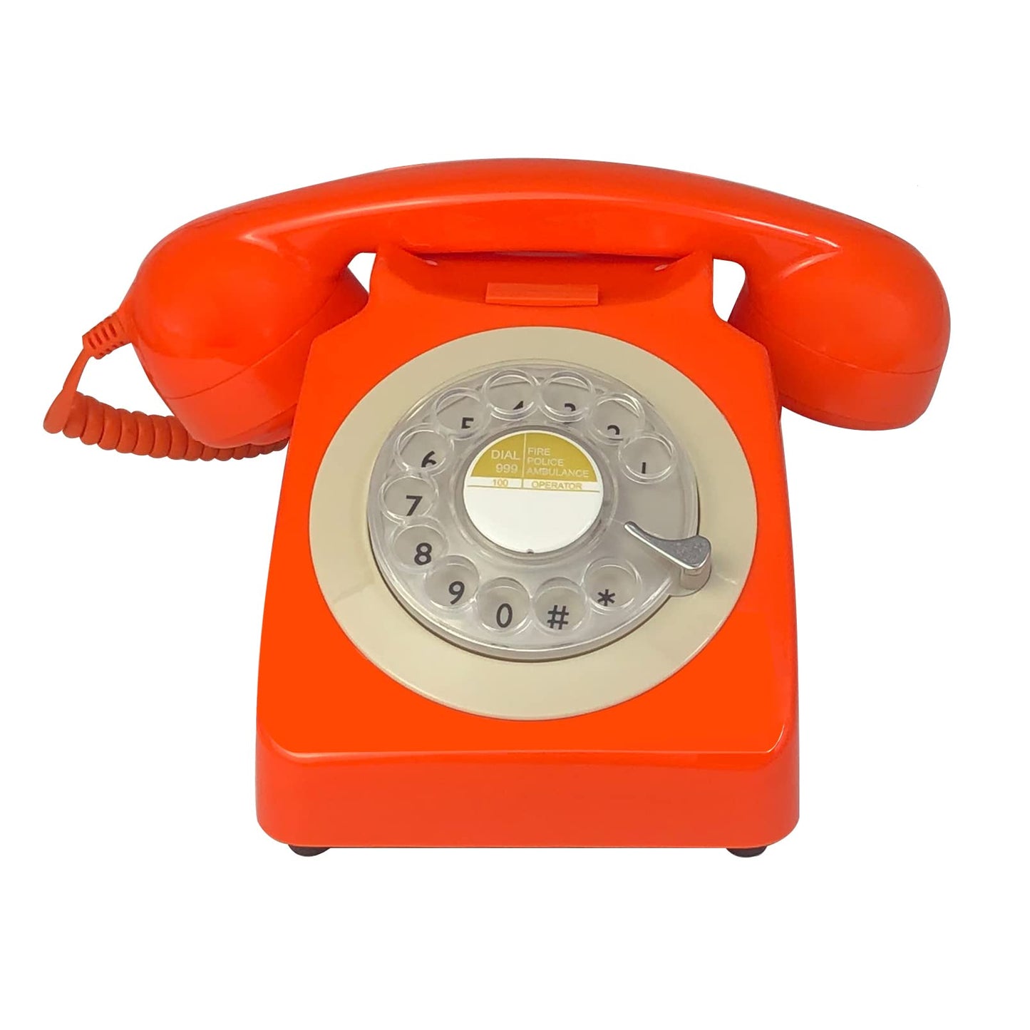 Benotek - Teléfono rotativo con esfera retro antigua, teléfono fijo con campana de metal clásica, teléfono con cable con remarcar para decoración del hogar, oficina, escuela, hotel