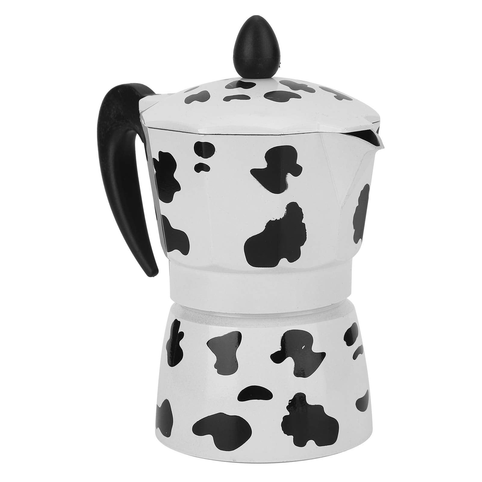 Cafetera de Aluminio, Cafetera, Col Rafe de Vaca Lechera, Cafetera Segura y Cómoda de Usar para Cafetería Casera (3 Tazas de Vaca (3 tazas de color vaca 150ML)