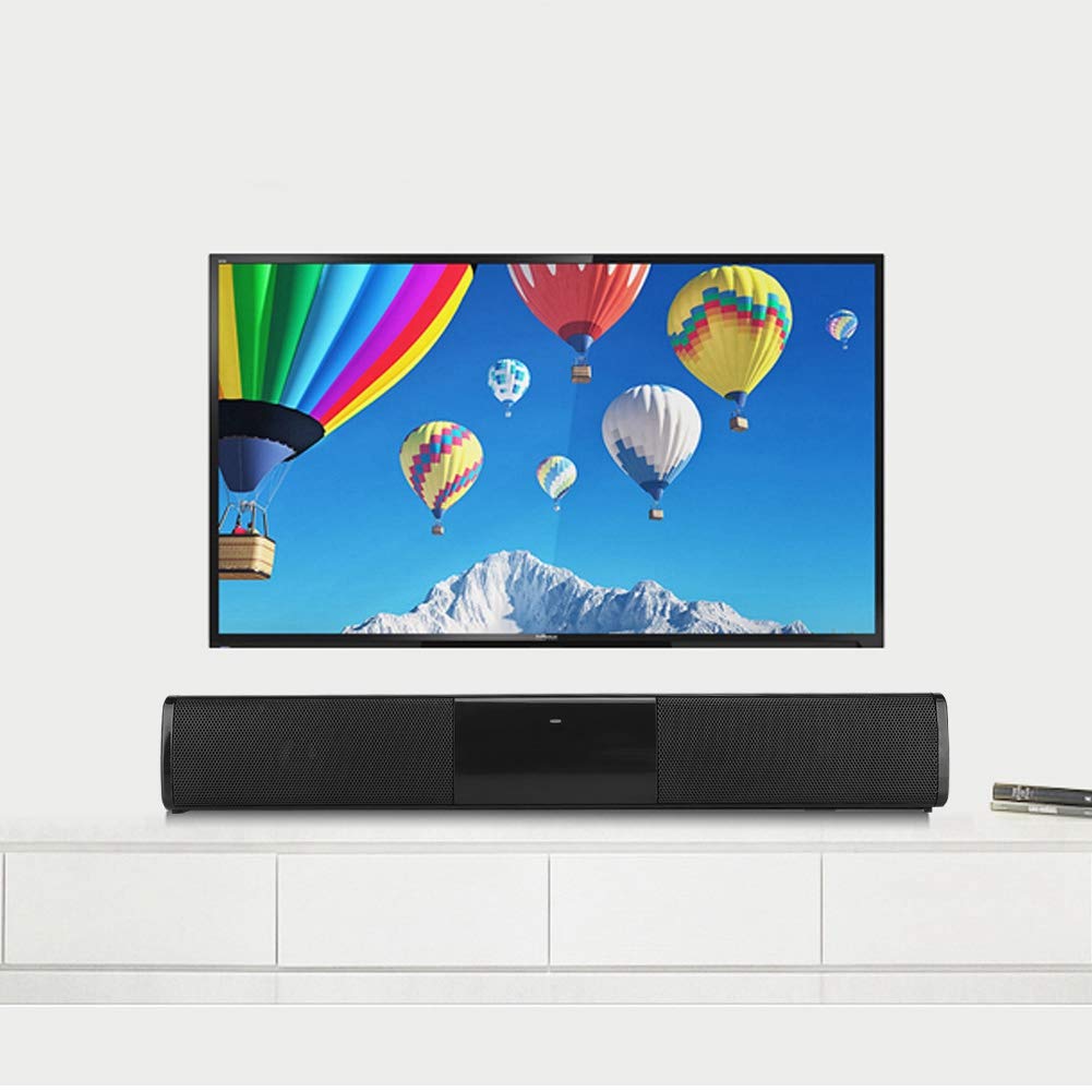 Bewinner Barra de Sonido Bluetooth 4.2/4 Altavoces/Sonido Envolvente Estéreo 3D/TV, Barras de Sonido Inalámbricas para Cine en Casa, Altavoz para TV/Celular/Tableta
