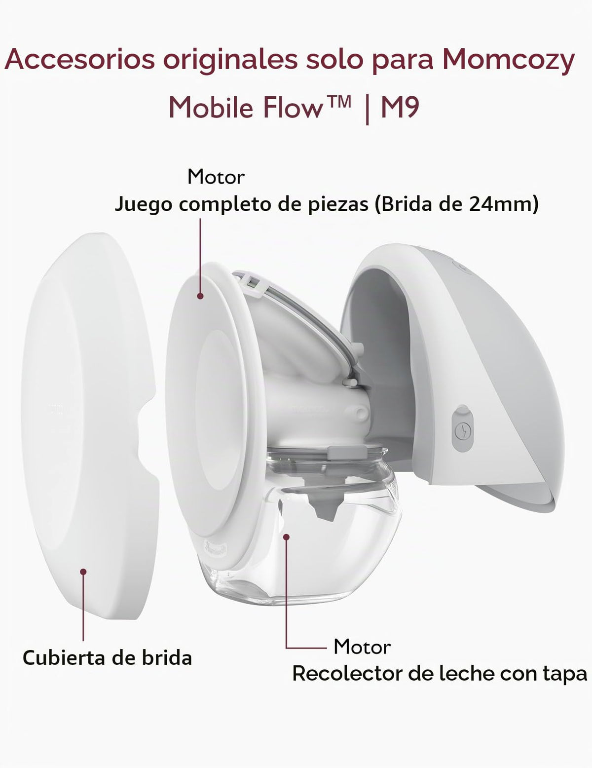 Momcozy M9 - Piezas originales de lactancia materna, accesorios completos