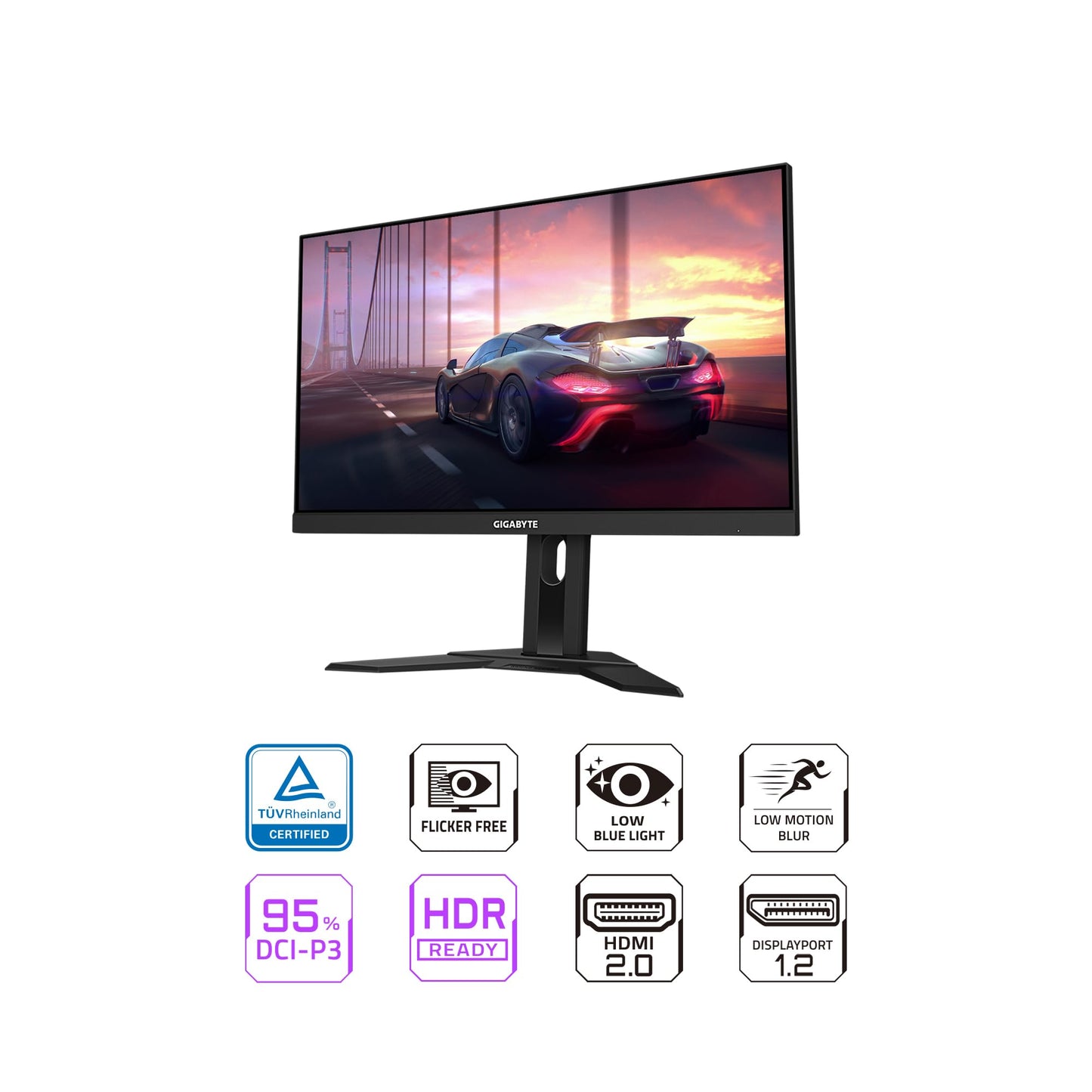 GIGABYTE Monitor Gaming G24F 2 23.8" IPS FHD 1920x1080 2xHDMI 1xDP 1ms MPRT 180Hz HDR FreeSync Color Negro