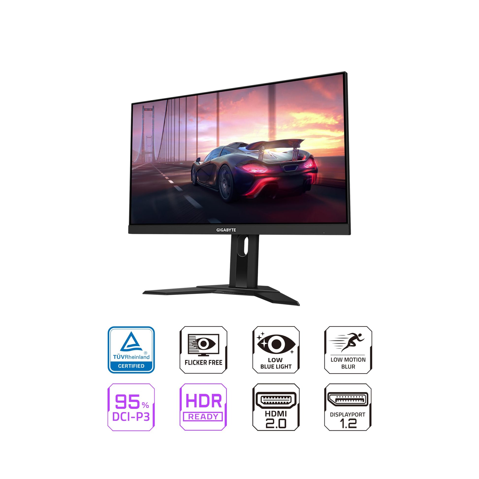 GIGABYTE Monitor Gaming G24F 2 23.8" IPS FHD 1920x1080 2xHDMI 1xDP 1ms MPRT 180Hz HDR FreeSync Color Negro