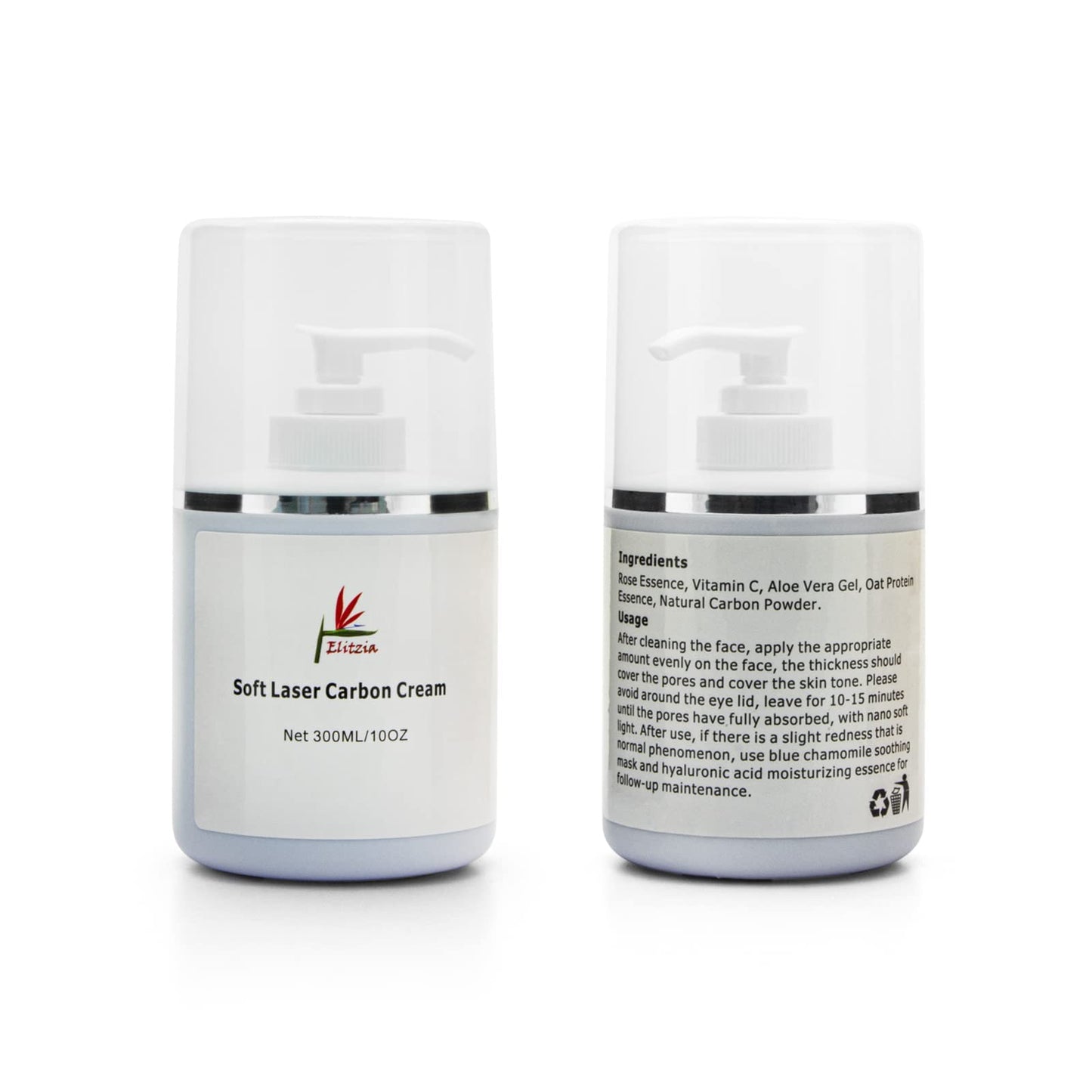 Elitzia- Cuidado de la piel Gel exfoliante de carbono Rejuvenecimiento de la piel Muñeca facial negra Crema de limpieza profunda de la piel 300ML ET