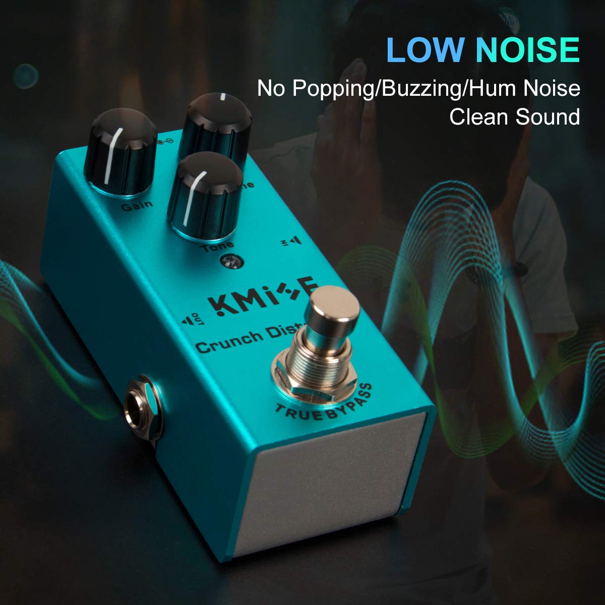 lotmusic Pedal de efectos de guitarra eléctrica Mini tipo único DC 9V True Bypass (Crunch Distortion)
