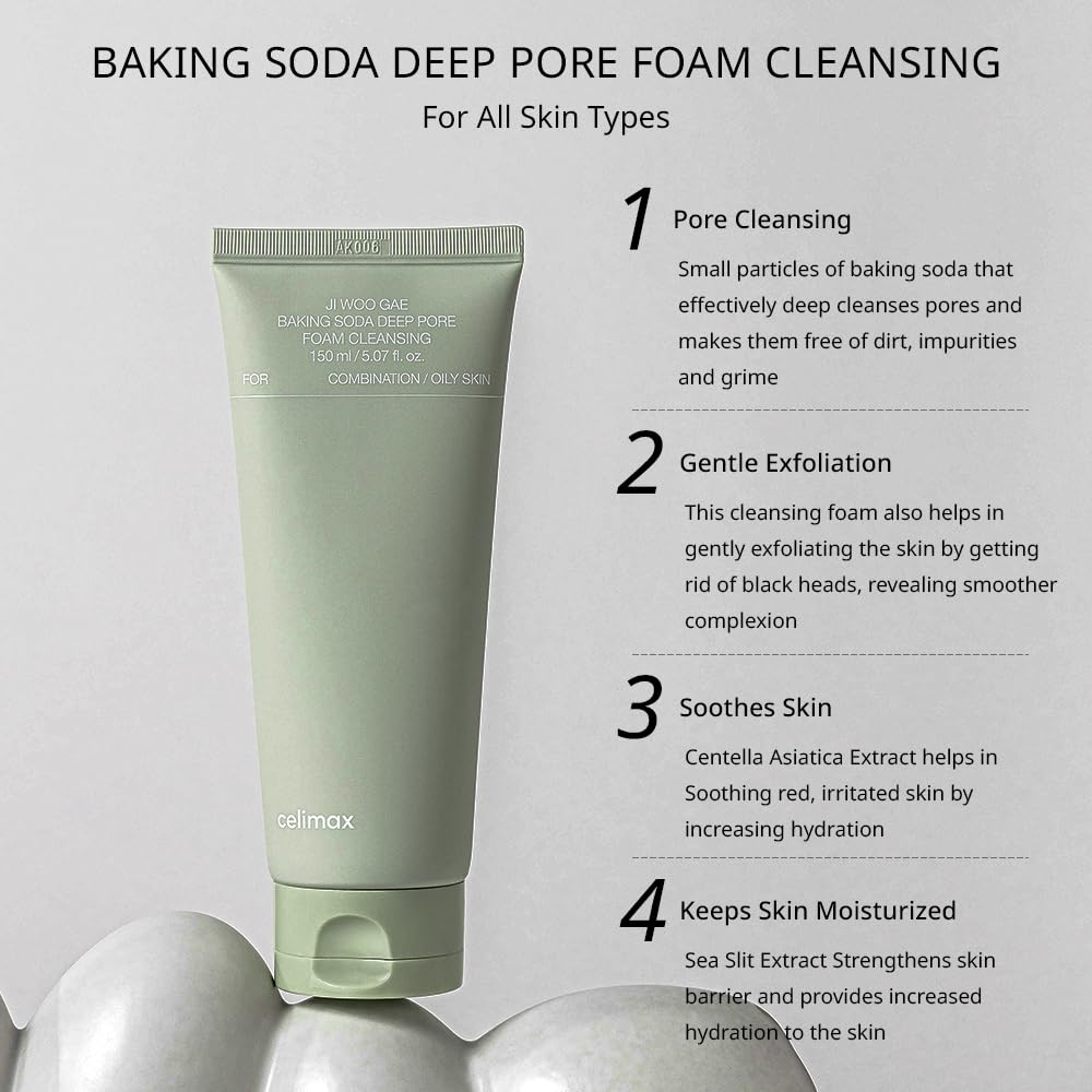 Limpiador Ji Woo Gae Baking Soda Deep Pore Foam Cleansing 150ml