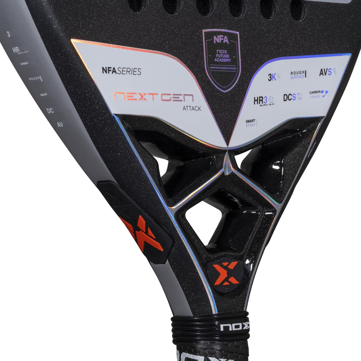 Raqueta de Pádel NEXTGEN PRO Attack 3K NFA Series 2025 Negra con Textura de Arena para Hombre