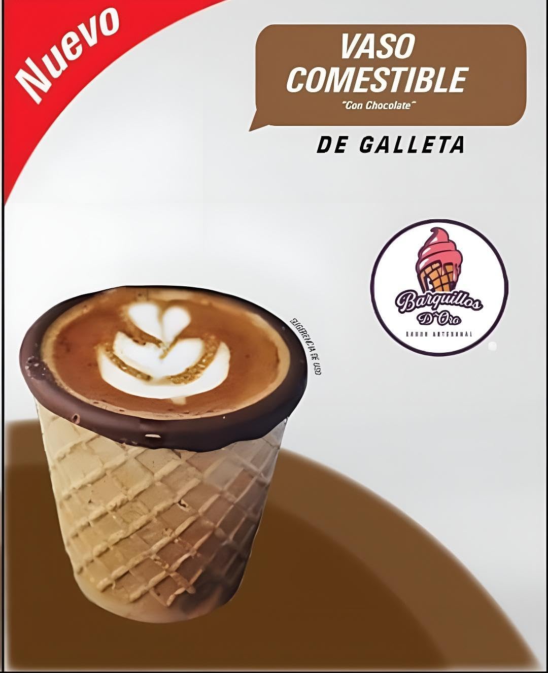 Barquillos D´oro - Vasos Comestibles de Galleta para Café o Coffee - Set de 7 Piezas, 80 ml, Tazas para Cafe, Barquillos D´oro
