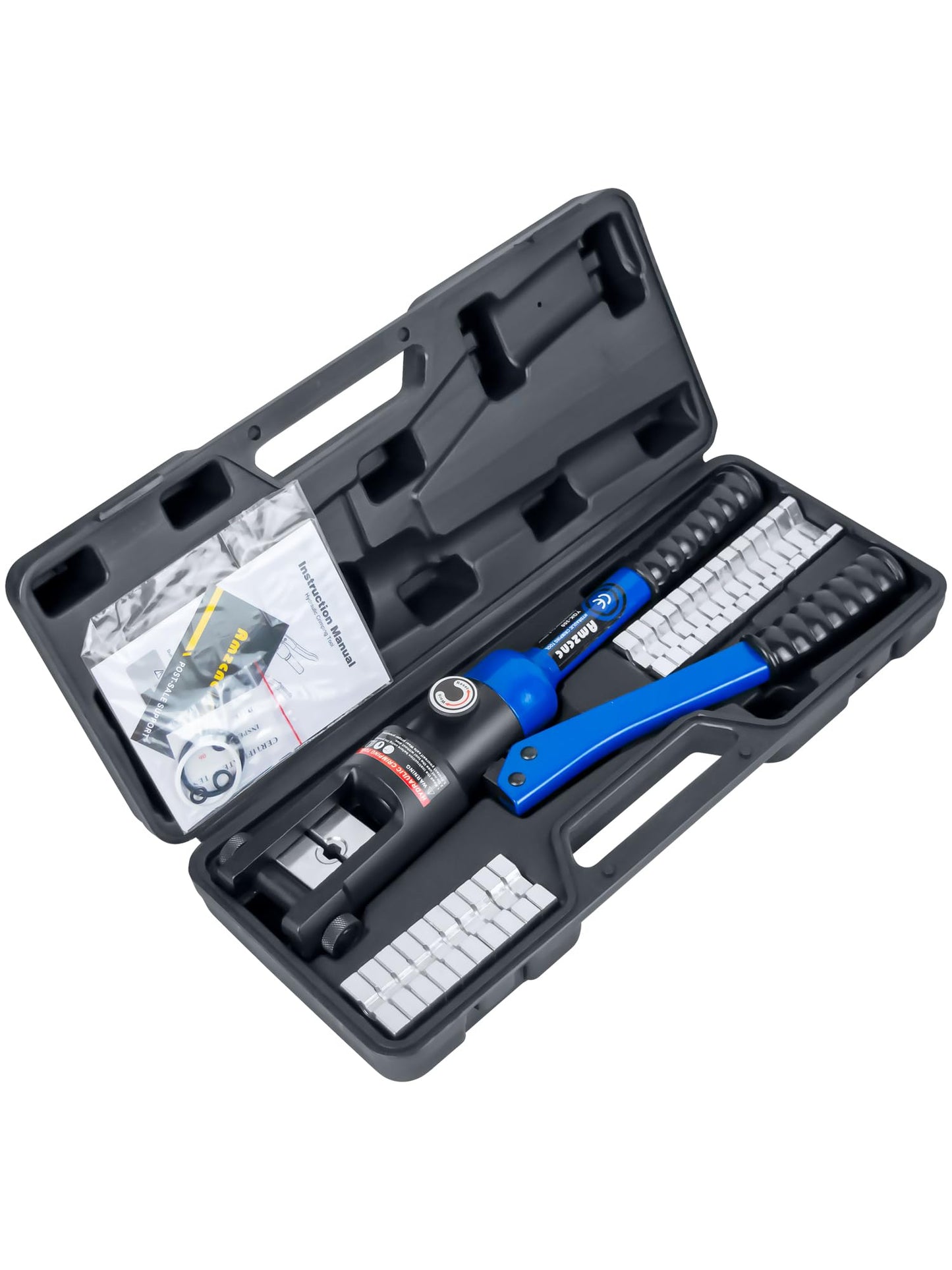 Crimpadora Hidráulica Industrial AMZCNC 16 Toneladas con 13 Juegos de Troqueles