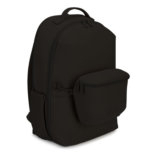 Mochila Parker Baby Drift Negro Esencial de Viaje Moderno con Bolsa para Cinturón y Almohadilla para Cambiar Pañales