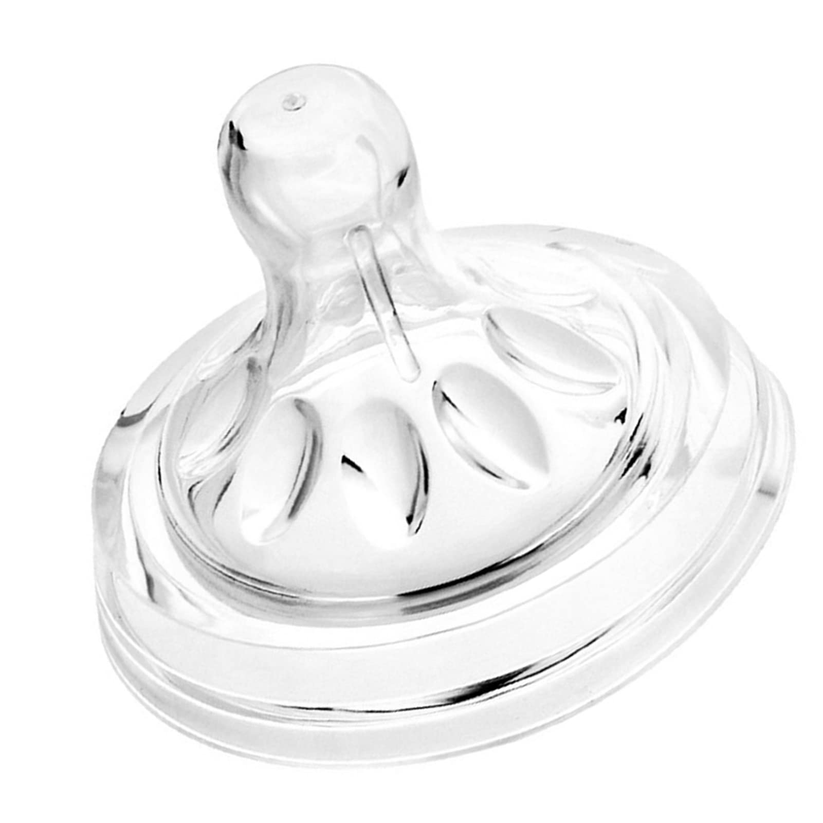 Tetinas de Silicona Suave Transparente Calibre Ancho con Diseño de Pétalos para Biberón 6-12 Meses