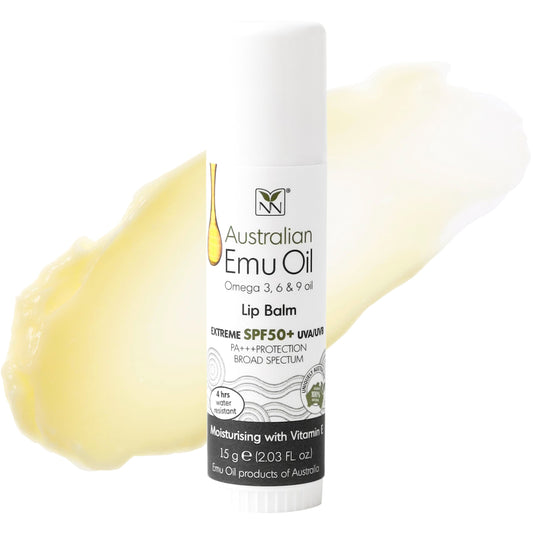 Bálsamo Labial Y-Not Natural Emu SPF50+ Resistente al Agua con Vitamina E y Omega 3, 6, 9