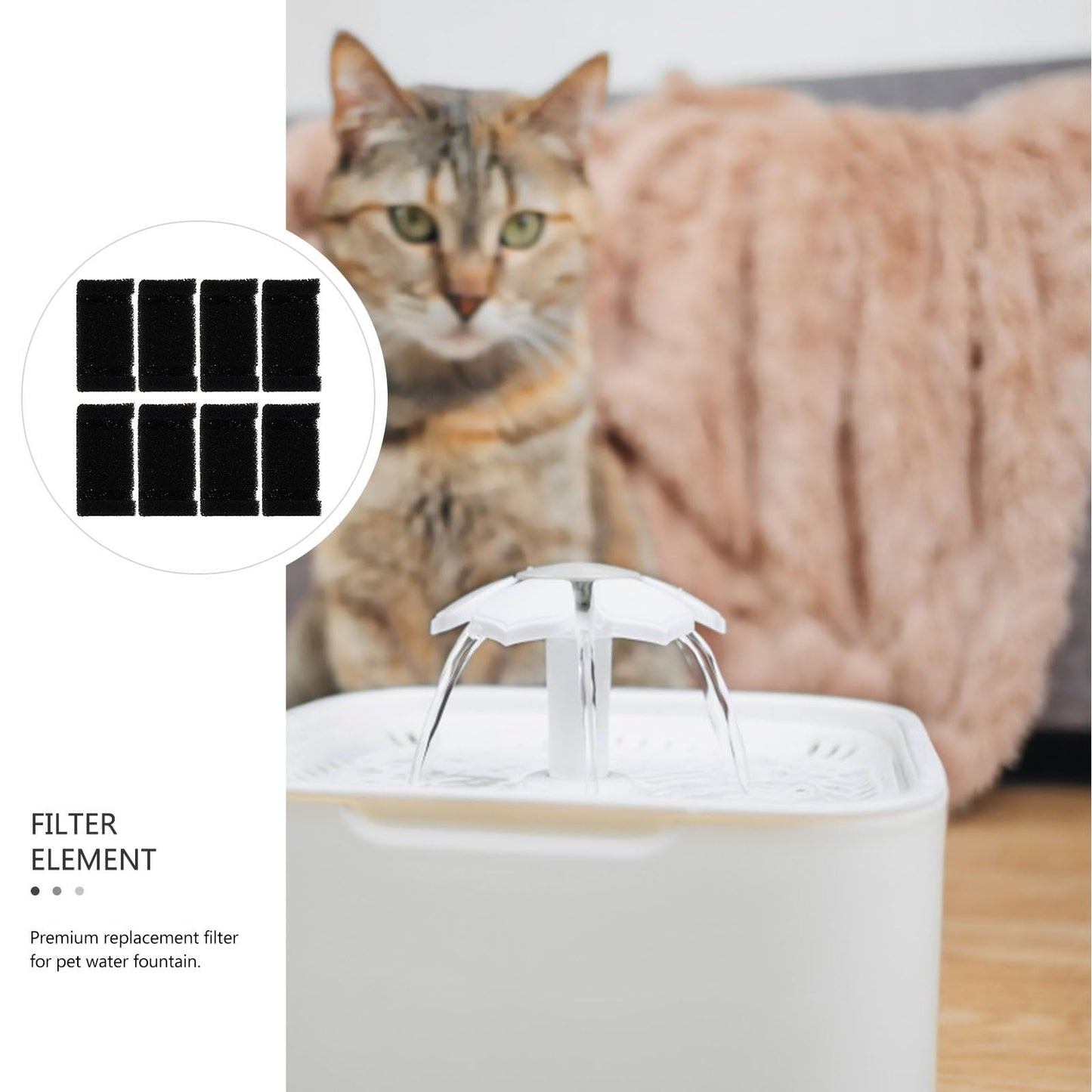 FOMIYES 8 Piezas Dispensador De Agua Filtro Algodón Dispensador De Vasos para Enfriador De Agua Y Filtro Filtros De Fuente para Mascotas Fuente De Gato Suministros De Mascotas Esponja