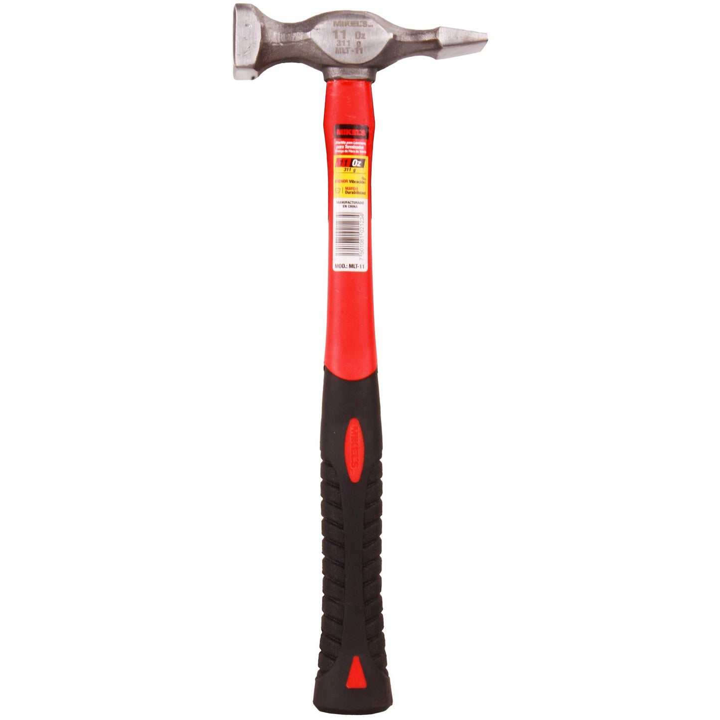 Martillo Mikel's MLT-11 Rojo para Terminados con Mango de Fibra de Vidrio