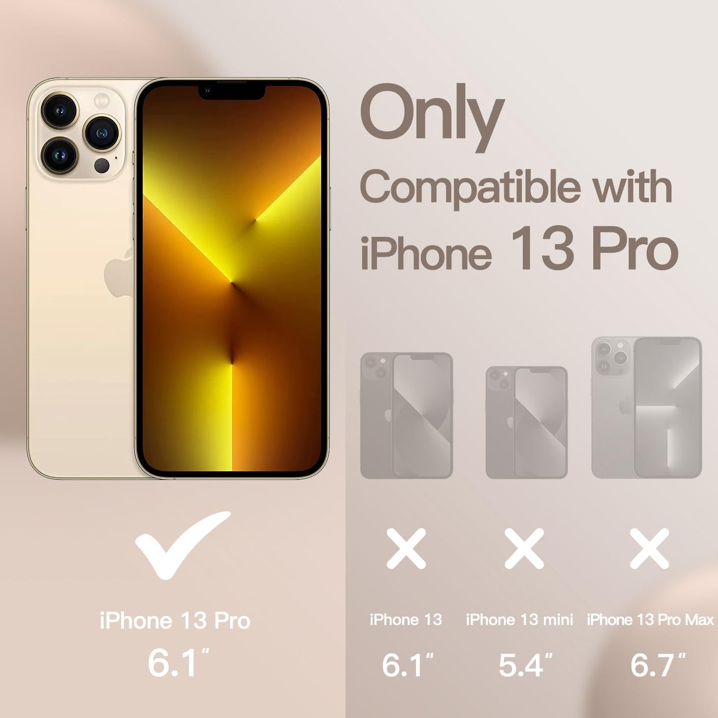 JETech Funda Silicona para iPhone 13 Pro 6,1 Pulgadas, Protectora de Cuerpo Completo con Tacto Suave y Sedoso, Antigolpes Carcasa con Forro de Microfibra (Oro)