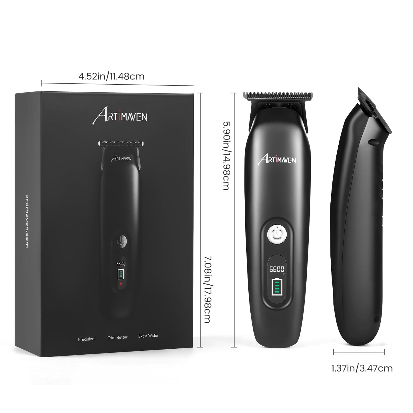 Artimaven Premium - Kit de aseo todo en uno para hombre - Recorte profesional de barba, diseño de peinado y detalles de patillas con bolsa de lavado portátil, herramienta de peinado multifuncional