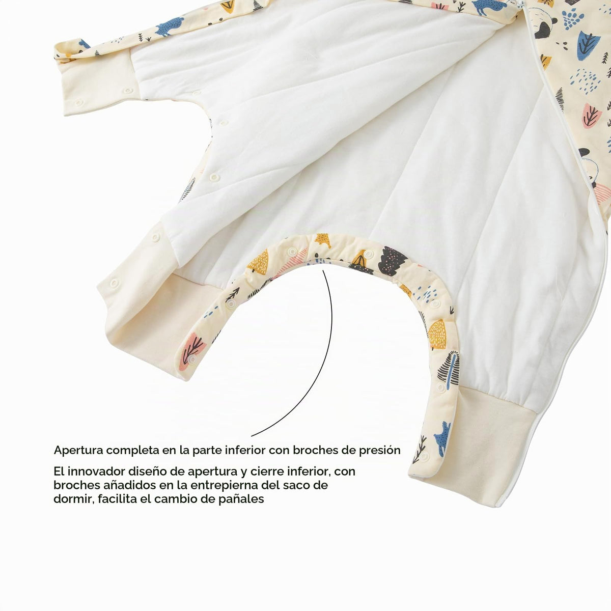 Duomiaomiao - Saco de dormir de 3,5 TOG para niños pequeños, 2-3T, 100% algodón, con cierre abierta, para invierno, con pies, manta cálida para niños pequeños