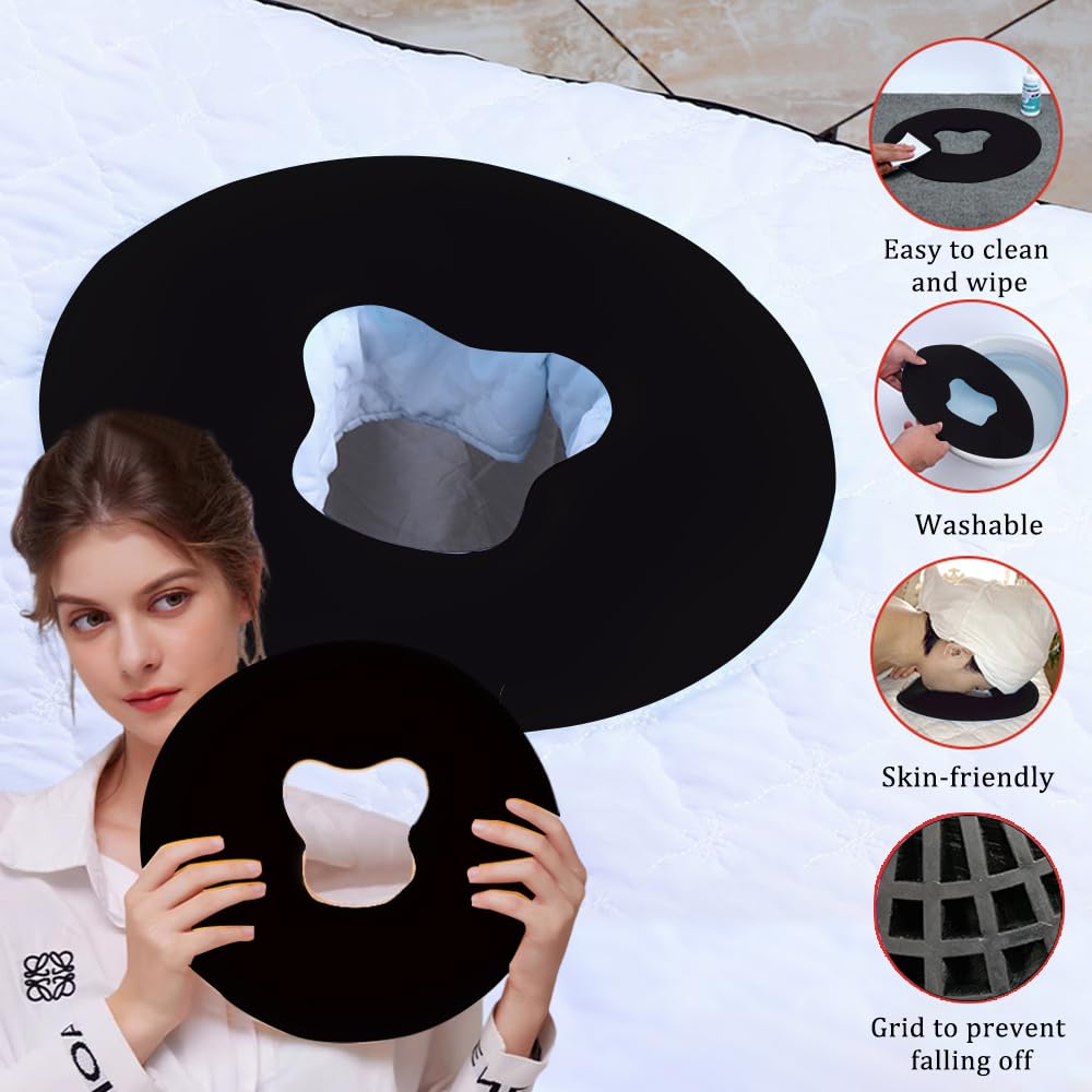 Almohada de Silicona OULIGET Negra para Masaje Facial Spa Beauty Face Relax Headrest