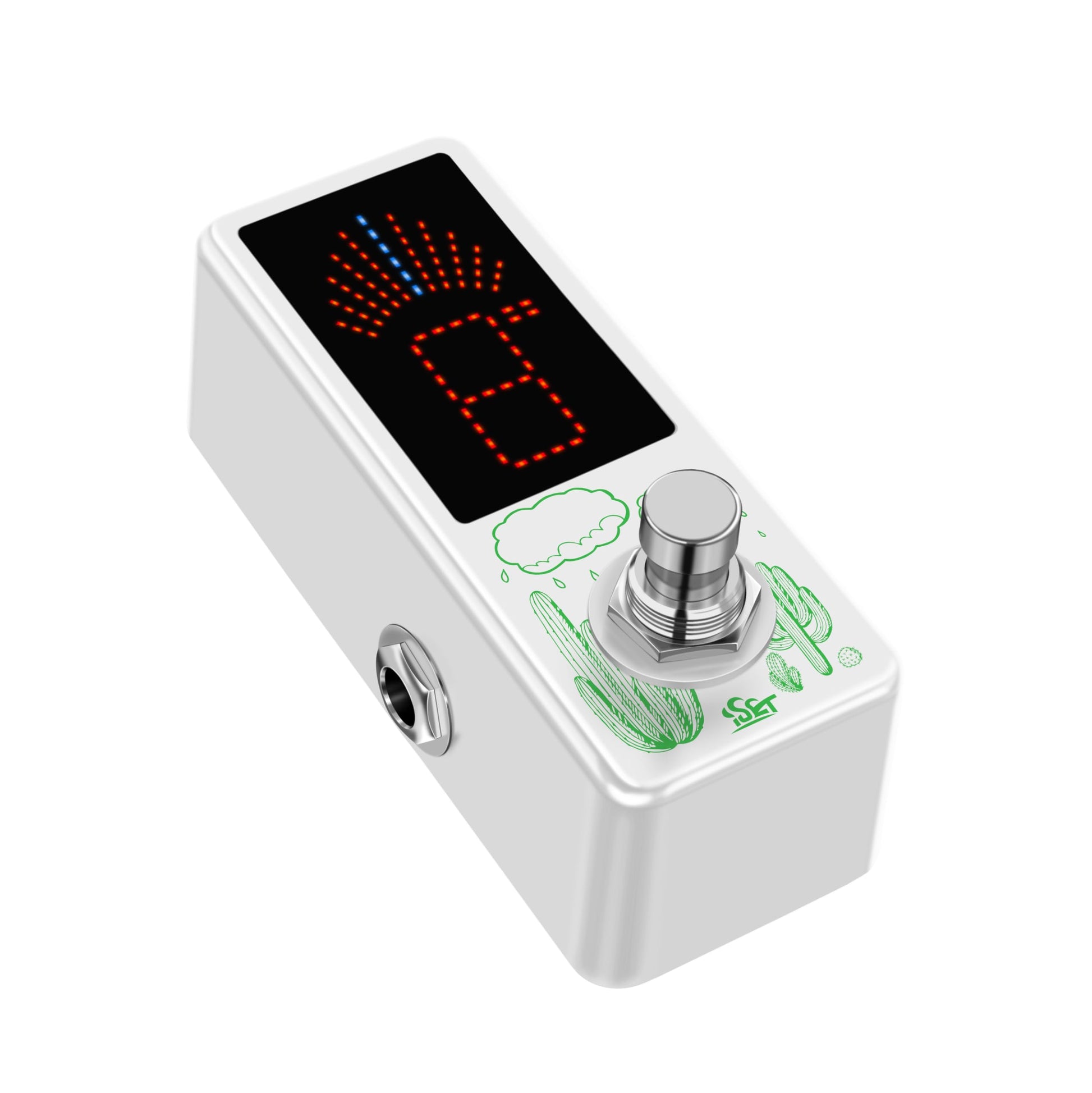 ISET - Afinador cromático de pedal para guitarra, bajo, violín y otros instrumentos musicales cromáticos