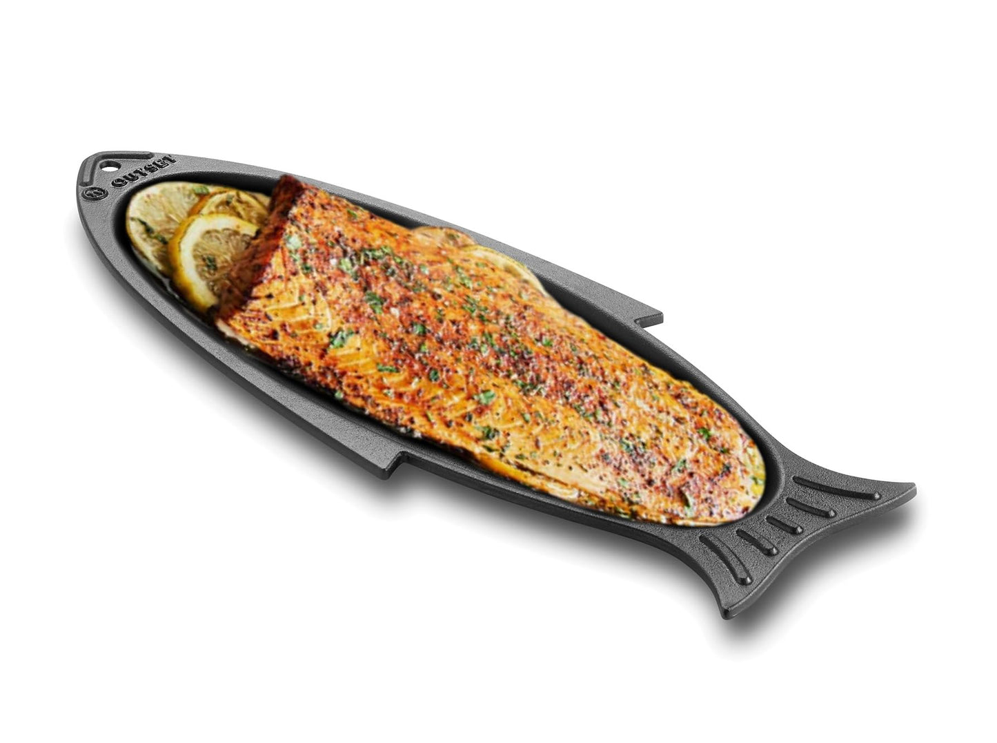 Parrilla y Bandeja de Hierro Fundido Outset Negro para Servir Pescado