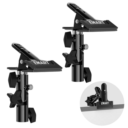 EMART - Soporte Reflector de Fotografía con Abrazadera de Metal Resistente, Soporte de Luz con Agujero para Paraguas y Difusor
