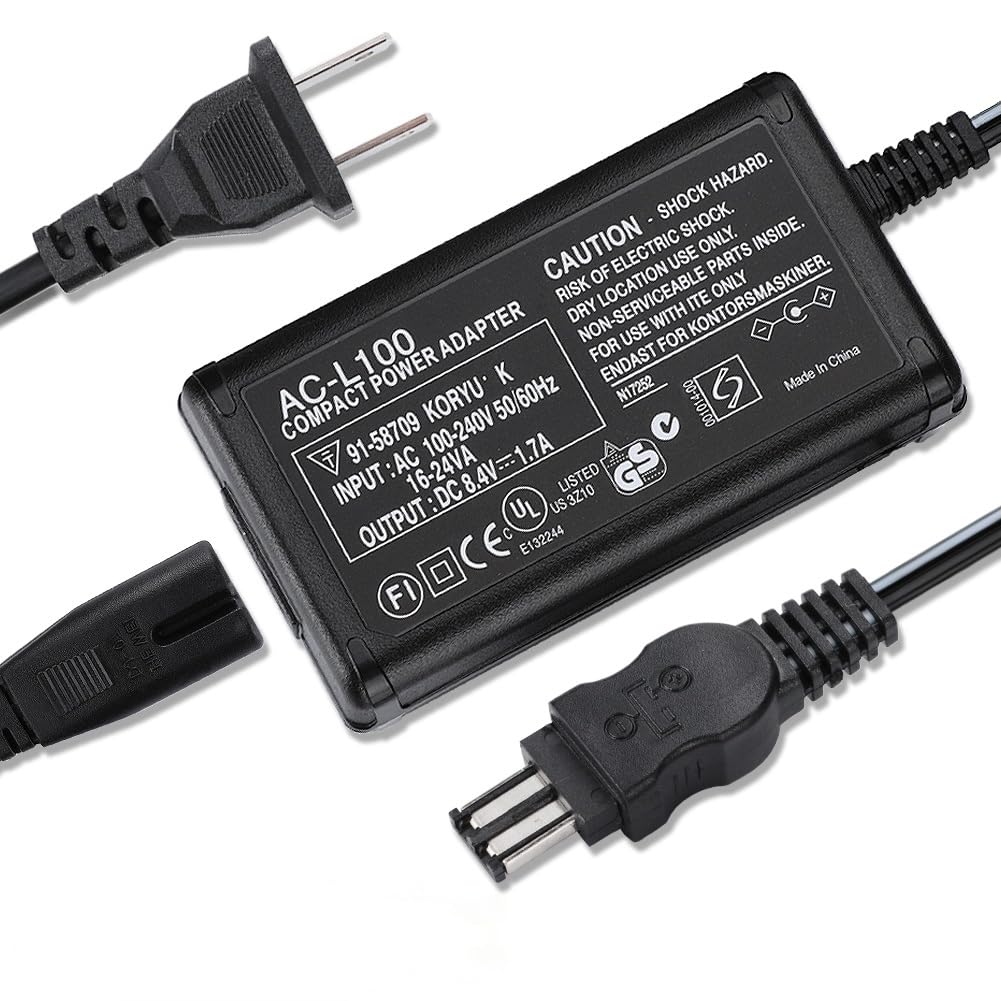 Adapter Charger And US Cable for SONY Handycam DCR-TRV19 CCD-TRV37,CCD-TRV36,CCD-TRV43,CCD-TRV68, CCD-TRV138,CCD-TRV41 TRV108,TRV280,TRV118,TRV138,TRV16 Digital Camcorder