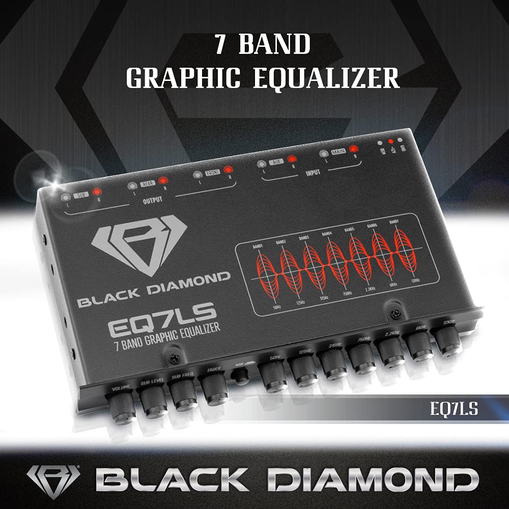 BLACK DIAMOND EQ7LS: Ecualizador gráfico de 7 Bandas con sección de Control de subwoofer