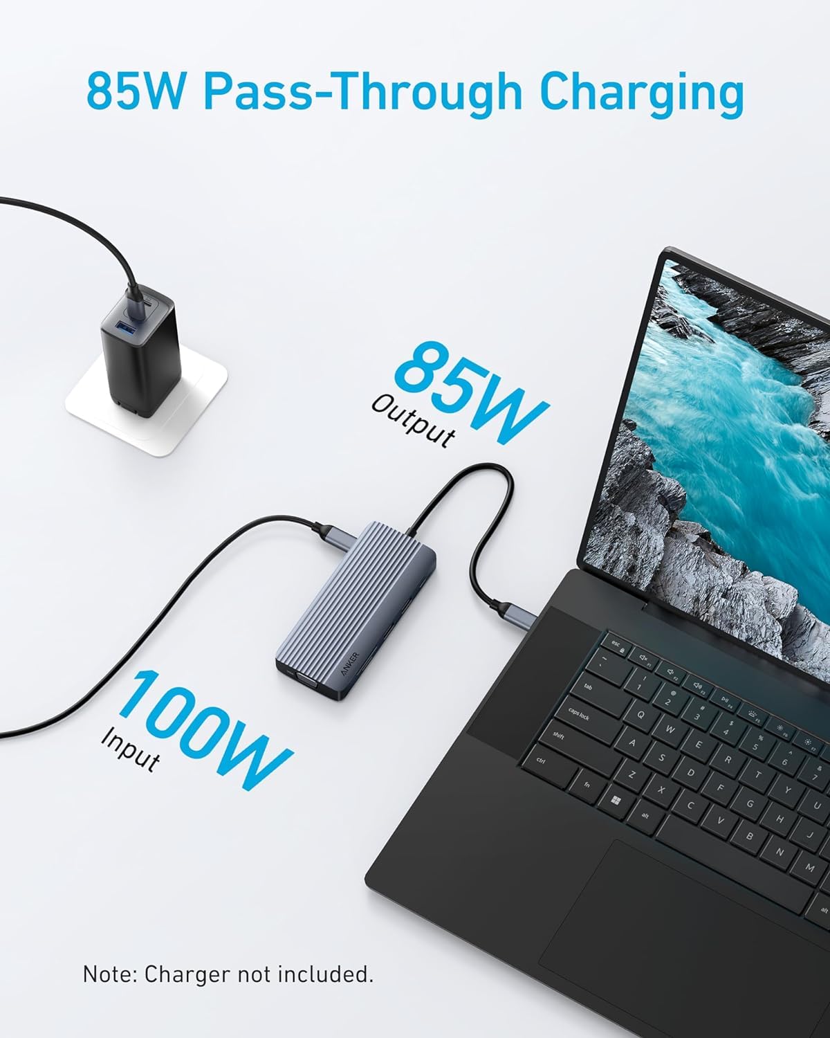 Concentrador USB C Anker 10 en 1 Gris con HDMI 4K y VGA para Dell XPS