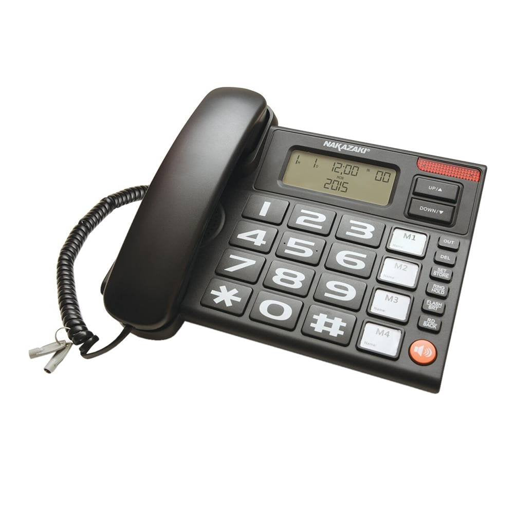 Teléfono de escritorio Nakazaki Numeros grandes 8216-Negro