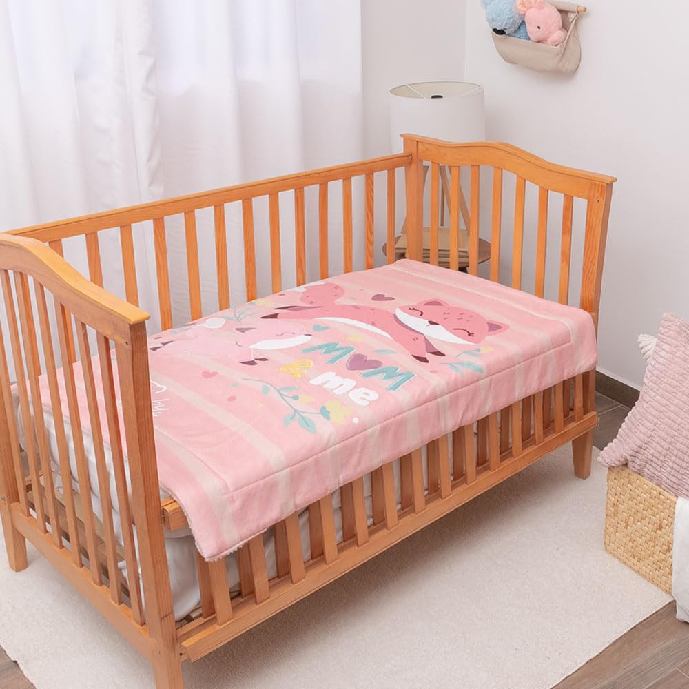 Baby Mink Edredón para Bebé con Borrega, Cobertor Suave y Cálido para Descanso (Rosa)