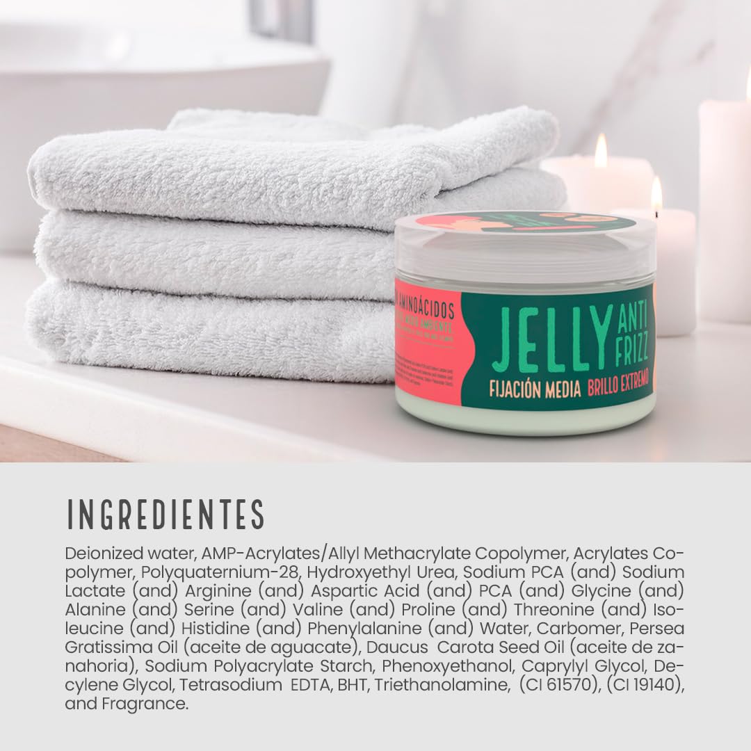 LATINA® | Gel para el Cabello - Jelly Anti Frizz Cabello | Belleza Mujer - Activador de Rizos | Complementar con Tratamiento para Cabello Maltratado | 300ml