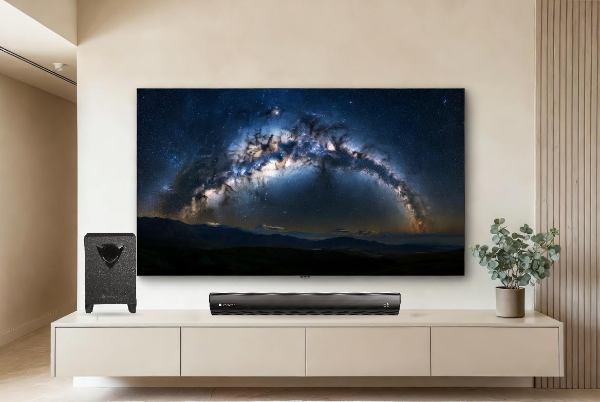 Barra de Sonido XP WER Negro con HDMI, Óptico y Auxiliar, 40W Estéreo Montaje en Mesa