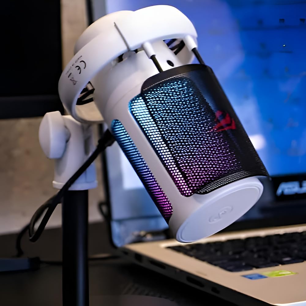 Micrófono para Juegos Havit RGB Cardioide USB 3,5 mm y Reducción de Ruido