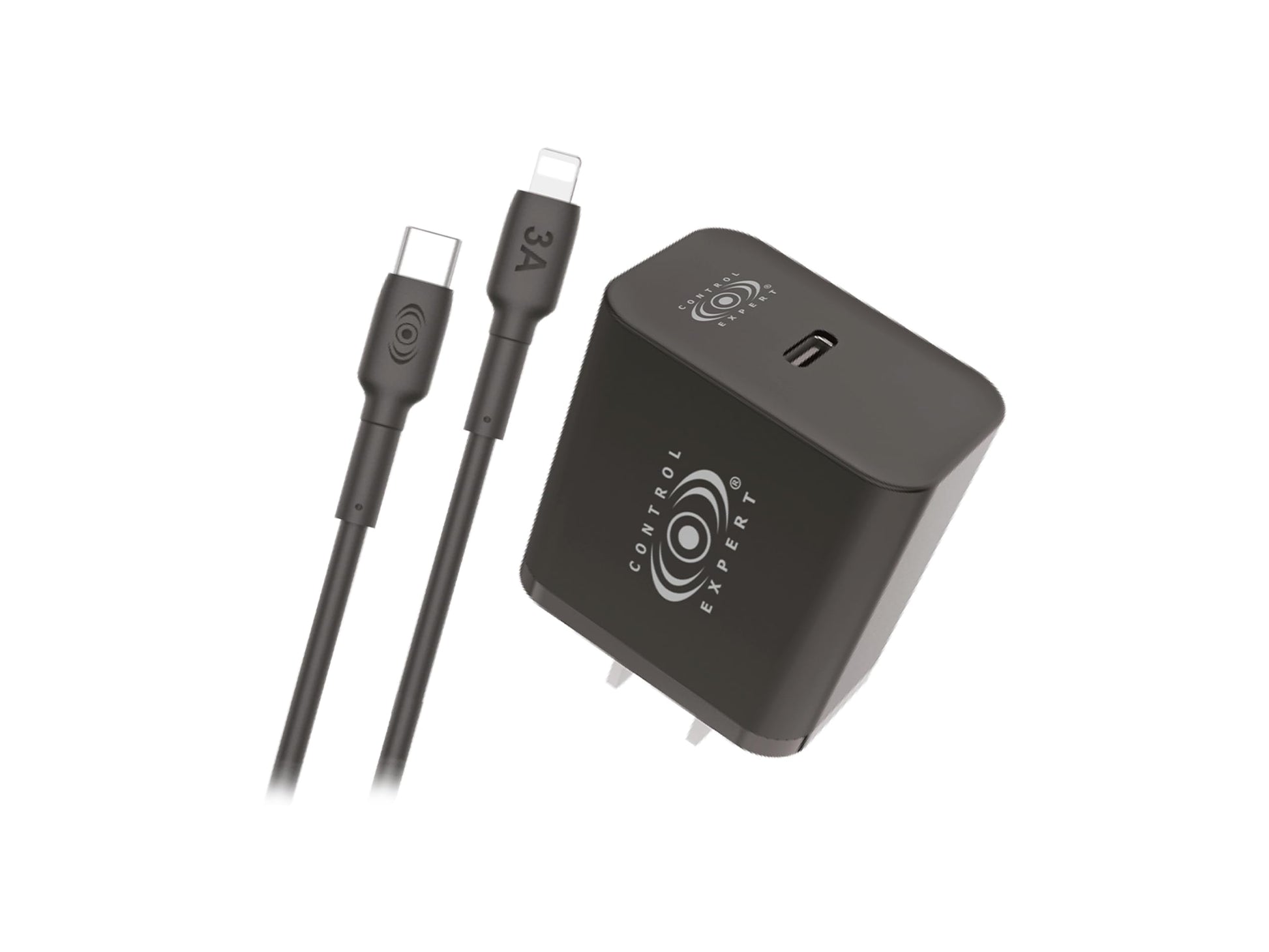 CONTROL EXPERT Cargador Carga Ultra Rápida para iPhone 3A 20W Cable de 1 Metro USB a Lighntning (Negro)
