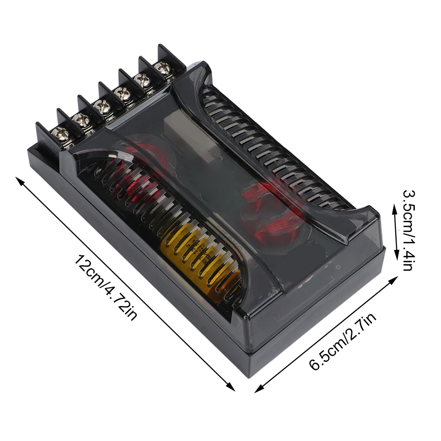 Crossover de Audio para Automóvil de 2 Vías, Divisor de Frecuencia de Altavoz de 2 Piezas Crossover Pasivo de Audio para Automóvil de hasta 300 Vatios, Protección contra Sobrecorriente Disipación de C