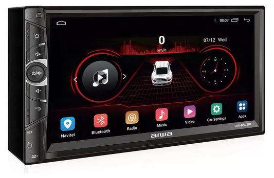 Autoestéreo Aiwa AW-A502BT QLED 7 Pulgadas Android 11 Bluetooth WiFi con GPS para Navegación Inteligente